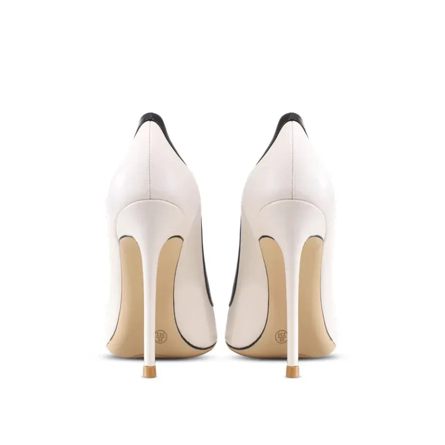 Women's Plus Size Stiletto High Heels – Pointed Toe Cross Strap Design (Apricot) - Styeenigma