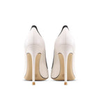 Women's Plus Size Stiletto High Heels – Pointed Toe Cross Strap Design (Apricot) - Styeenigma