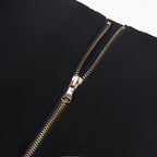 Black High-Waist Flared Trousers – Elegant Pants with Gold Buttons