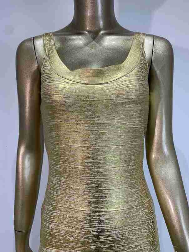 Slinky Metallic Bodycon Maxi Dress | Women's Sleeveless U-Neck Stretchy Evening Gown