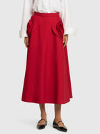 Vintage Palace Style 3D Rose A-Line Midi Skirt for Women - Styeenigma