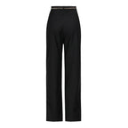 High Waist Chain Belt Straight Pants – Women’s Black Trousers