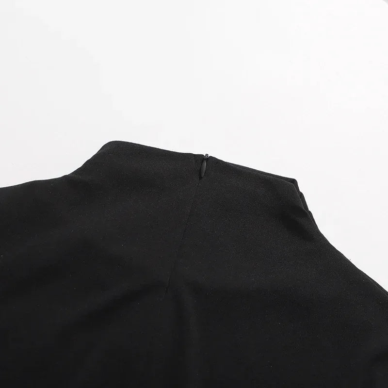 Women’s Two-Piece Set – Button-Detail Shawl & Long-Sleeve Pleated Dress - Styeenigma