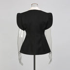 Sweet Style Women’s Two-Piece Set – V-Neck Top & Slimming Skirt Suit - Styeenigma