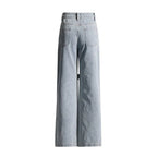 Street Style Floral Patchwork High Waist Straight Denim Jeans - Styeenigma