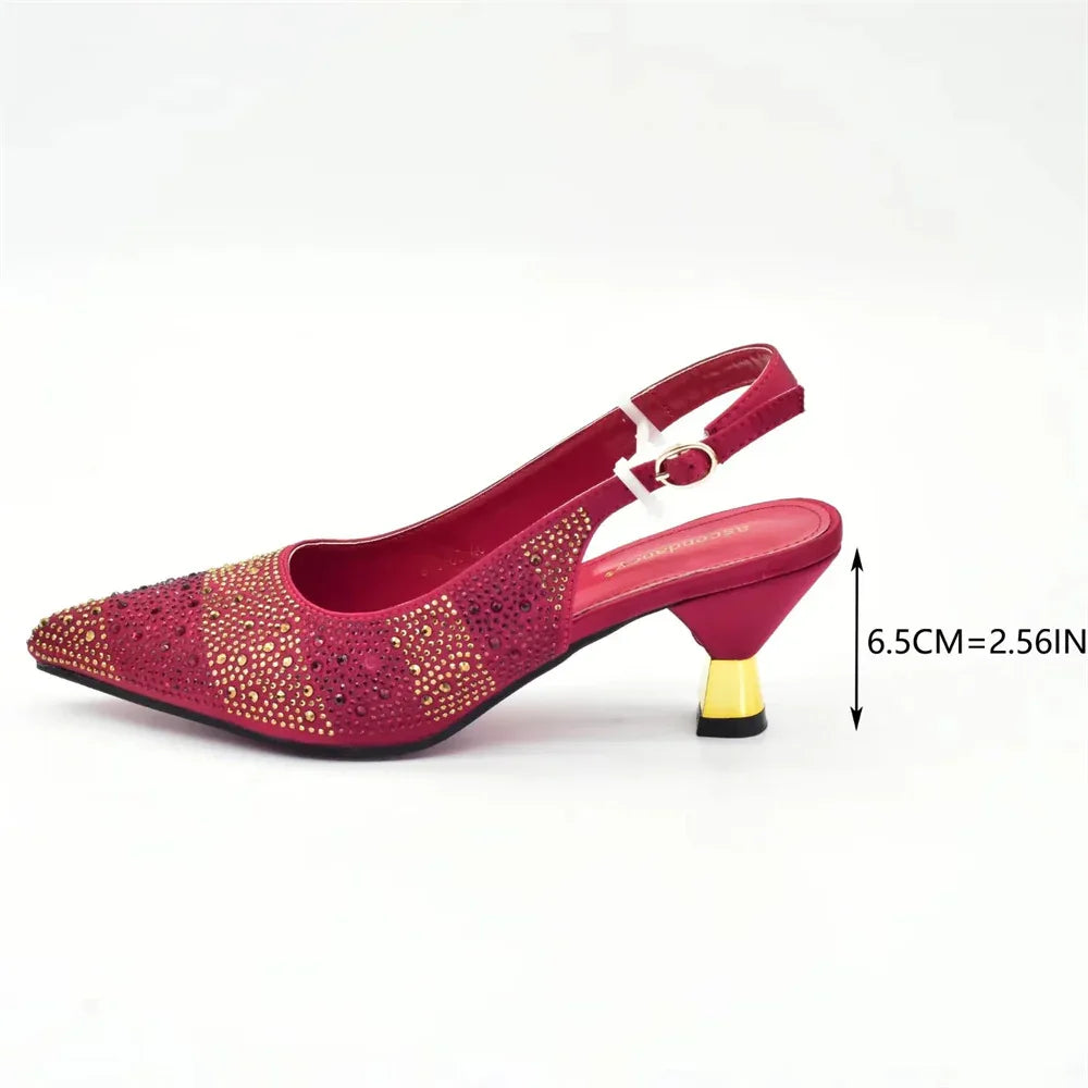 Sequin Stiletto Sandals & Faux-Lock Hardbox Bag Evening Set - Styeenigma