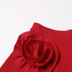 Vintage Palace Style 3D Rose A-Line Midi Skirt for Women - Styeenigma