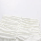 Minimalist Sexy Women’s Two-Piece Set – Off-Shoulder Long Sleeve Crop Top & Pleated Skirt - Styeenigma
