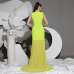 Diamond High Neck Bandage & Tulle Evening Gown Mermaid Formal Events - Styeenigma