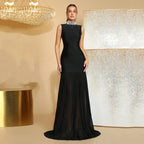 Diamond High Neck Bandage & Tulle Evening Gown Mermaid Formal Events - Styeenigma
