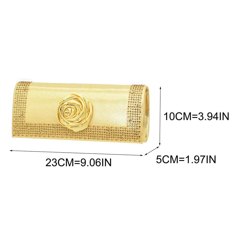 3D Floral Appliqué Mid-Heel Pumps & Evening Bag Set - Styeenigma