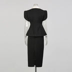 Sweet Style Women’s Two-Piece Set – V-Neck Top & Slimming Skirt Suit - Styeenigma
