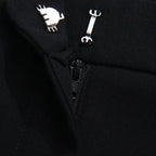 Women’s Black Suit Two-Piece Set – Rhinestone Blazer & High-Waist Straight Leg Pantsuit - Styeenigma