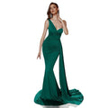 Single Shoulder Long Tail Backless Evening Dress – Bridesmaid & Party Gown - Styeenigma