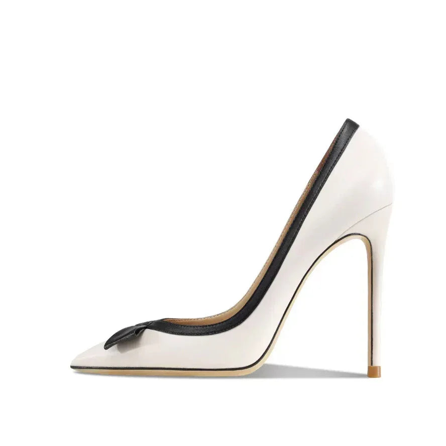 Women's Plus Size Stiletto High Heels – Pointed Toe Cross Strap Design (Apricot) - Styeenigma