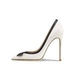 Women's Plus Size Stiletto High Heels – Pointed Toe Cross Strap Design (Apricot) - Styeenigma