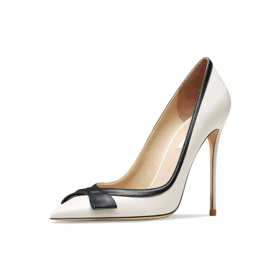 Women's Plus Size Stiletto High Heels – Pointed Toe Cross Strap Design (Apricot) - Styeenigma