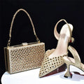Pointed Toe Sequin Slip-On Stiletto Shoes & Matching Bag Set - Styeenigma