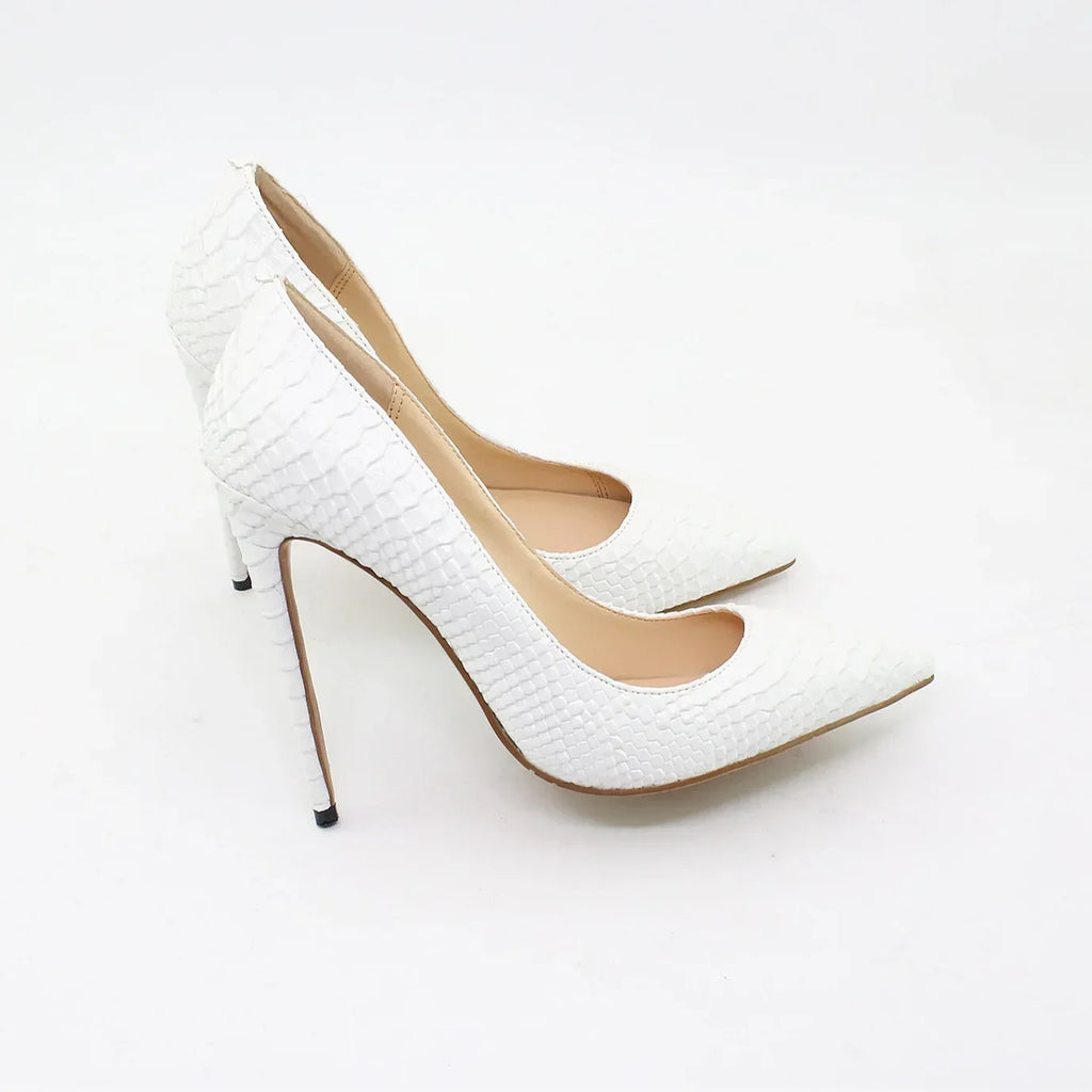 Women's Snake Print Pointed Toe High Heels – Fashion Stiletto - Styeenigma