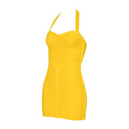 Women's Halter Neck Bodycon Dress - Sexy Sleeveless Mini Dress with Sweetheart Neckline