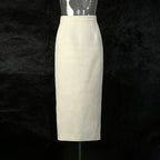 Women’s Two-Piece Set – Stand Collar Short Top & Midi Skirt - Styeenigma