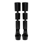 Women's Sexy Platform Stiletto Heel Sandals - Open Toe Cut Out Gladiator Knee High Boots - Styeenigma