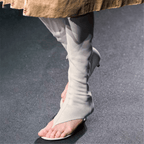 Open Toe Knee High Boots | Heeled Mules for Street Style - Styeenigma