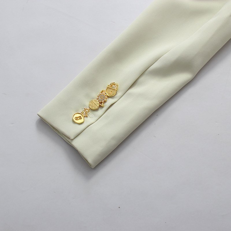 Oversized Blazer with Gold Buttons | Women’s Tailored Suit Jacke - Styeenigma