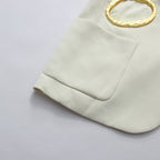 Oversized Blazer with Gold Buttons | Women’s Tailored Suit Jacke - Styeenigma