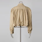 Puff Sleeve Bomber Jacket Women | Cropped Zip Up Stand Collar Jacket - Styeenigma