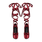 Ribbon Tied Platform Heel Pumps – Balletcore Lolita Y2K Lace-Up Knee-High Shoes for Women - Styeenigma