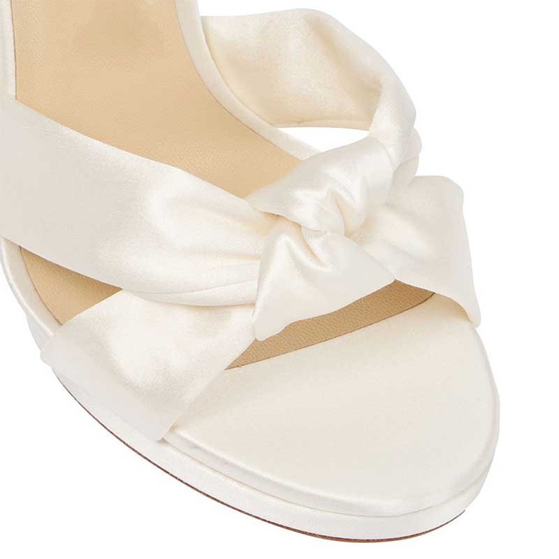 Satin Platform Sandals Women's Knotted Stiletto Heels | Wedding & Evening Shoes