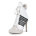 Sexy Platform Lace Up Stiletto Ankle Boots for Women | Nightclub Party Shoes - Styeenigma