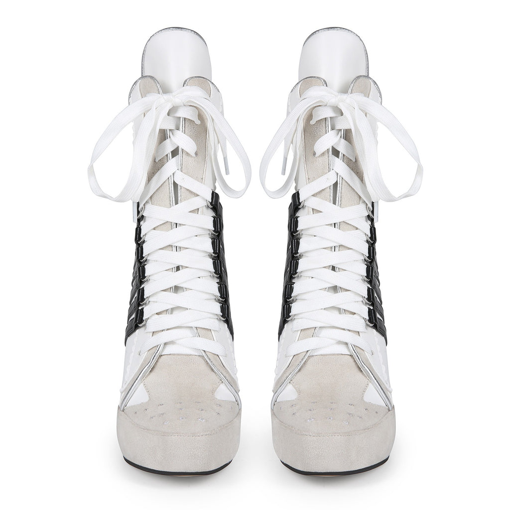 Sexy Platform Lace Up Stiletto Ankle Boots for Women | Nightclub Party Shoes - Styeenigma
