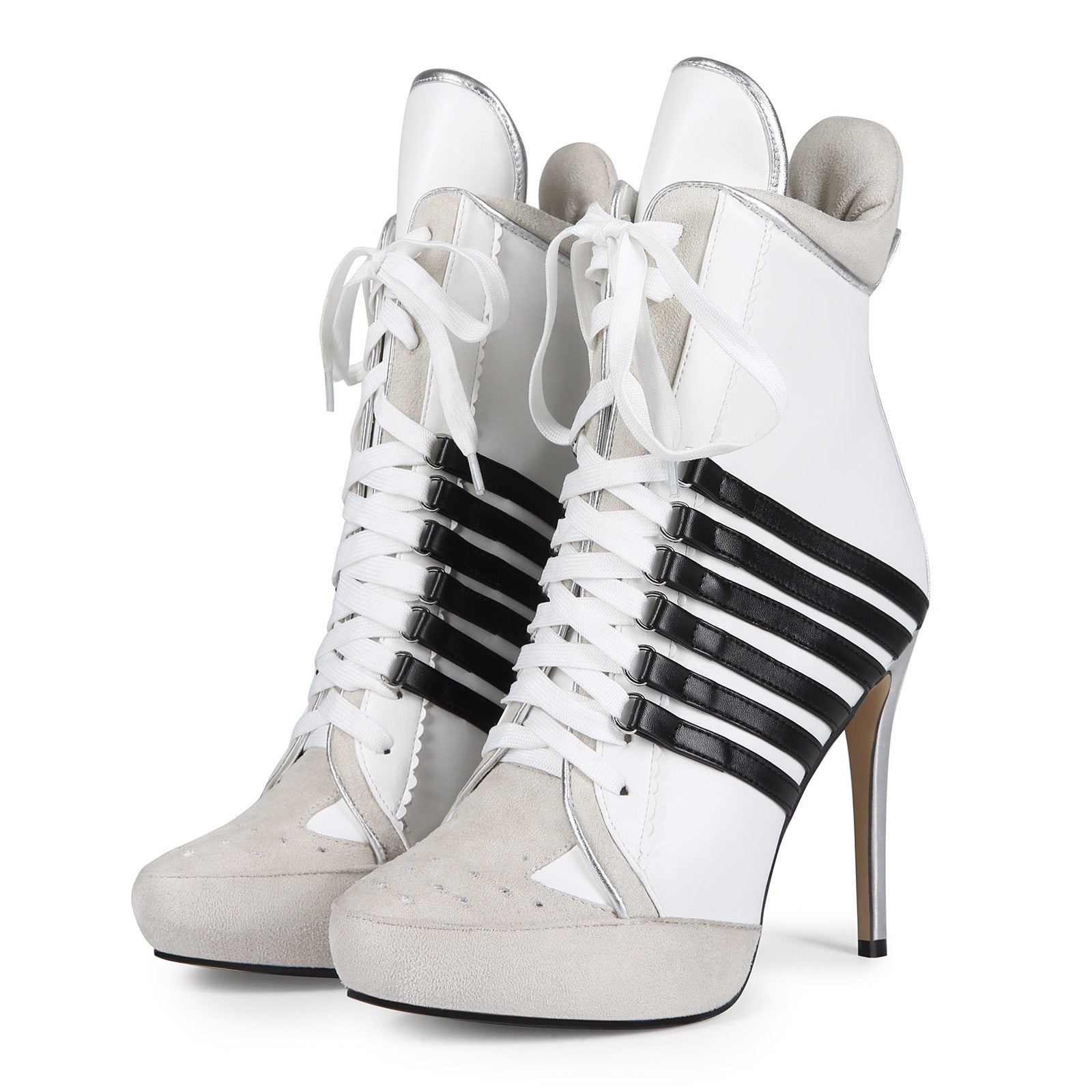 Sexy Platform Lace Up Stiletto Ankle Boots for Women | Nightclub Party Shoes - Styeenigma