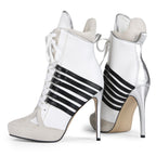 Sexy Platform Lace Up Stiletto Ankle Boots for Women | Nightclub Party Shoes - Styeenigma