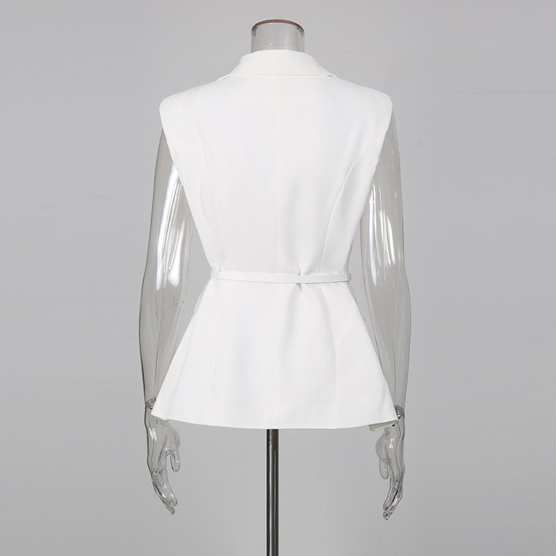 Sleeveless Belted Vest Pant Suit Women | Wide Leg Trouser Two Piece Set - Styeenigma