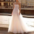 A Line Tulle Strapless Wedding Dress Bridal Gown - Styeenigma