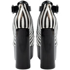 Striped Platform Mary Jane Heels for Women | Chunky Block Heel Faux Leather Pumps - Styeenigma