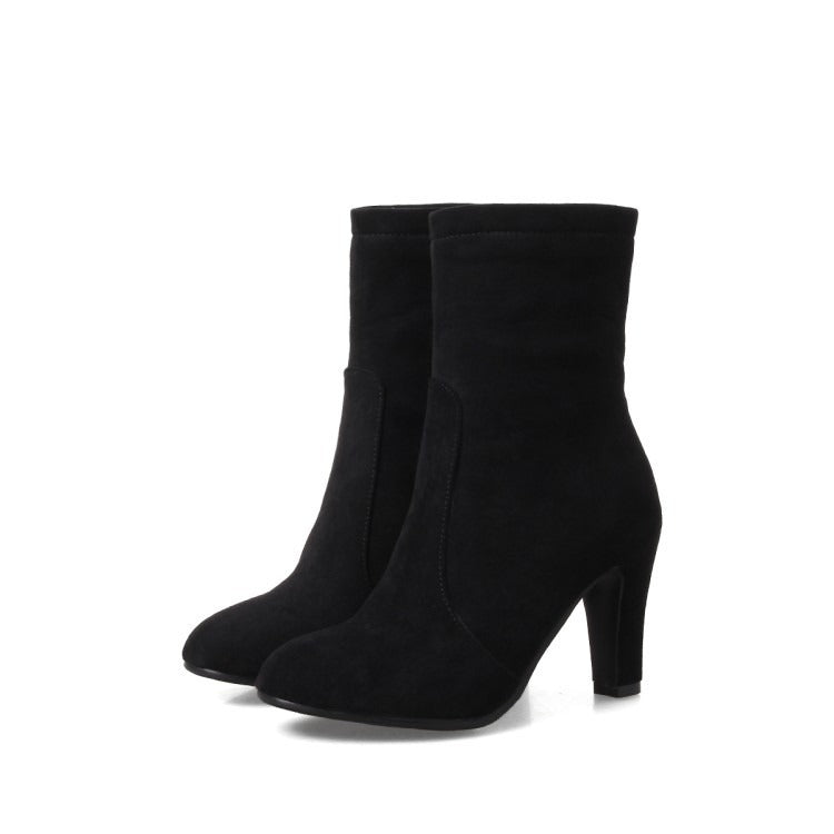 Suede High Heel Ankle Boots for Women | Pink Burgundy Black | Sizes US4–US13