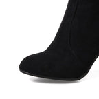 Suede High Heel Ankle Boots for Women | Pink Burgundy Black | Sizes US4–US13