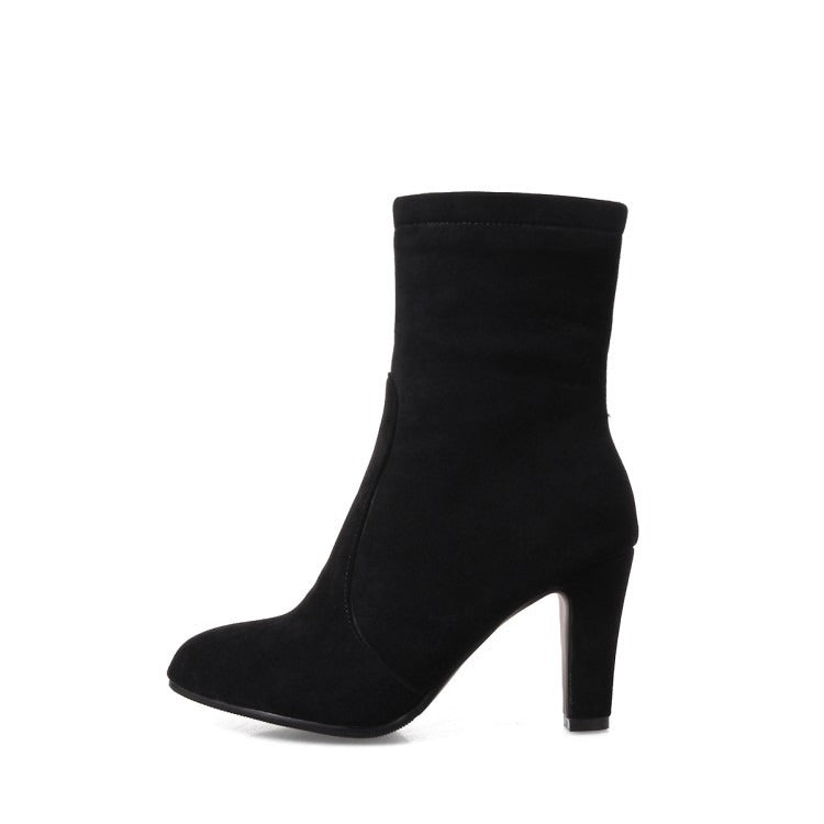 Suede High Heel Ankle Boots for Women | Pink Burgundy Black | Sizes US4–US13
