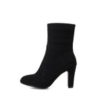 Suede High Heel Ankle Boots for Women | Pink Burgundy Black | Sizes US4–US13