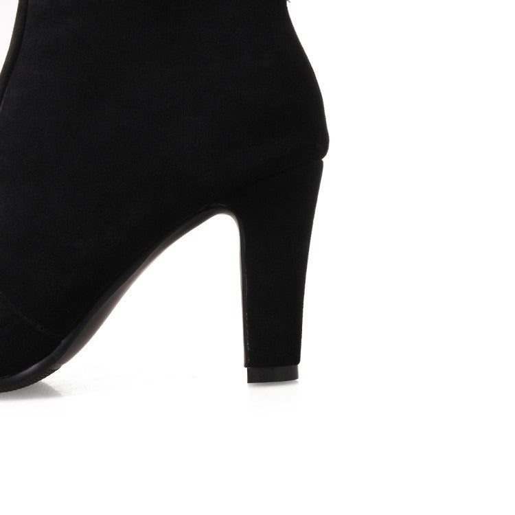 Suede High Heel Ankle Boots for Women | Pink Burgundy Black | Sizes US4–US13