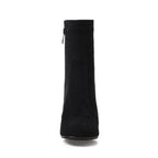 Suede High Heel Ankle Boots for Women | Pink Burgundy Black | Sizes US4–US13