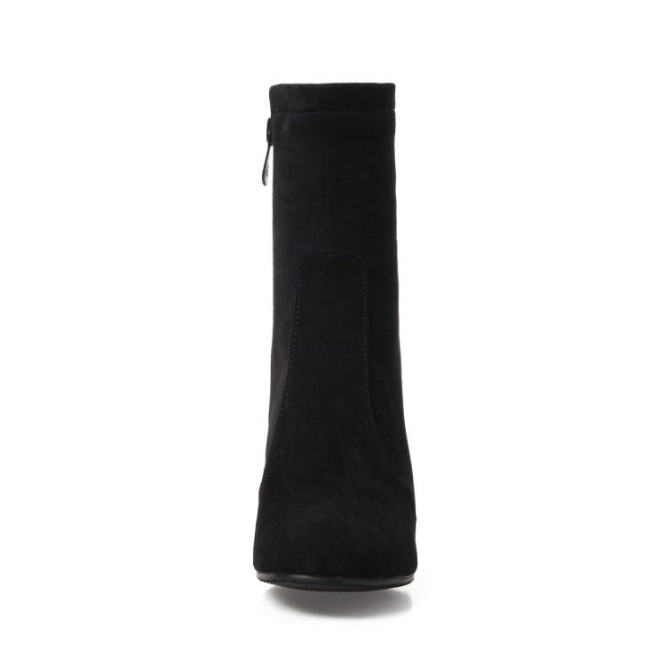 Suede High Heel Ankle Boots for Women | Pink Burgundy Black | Sizes US4–US13
