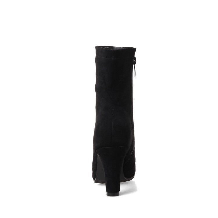 Suede High Heel Ankle Boots for Women | Pink Burgundy Black | Sizes US4–US13