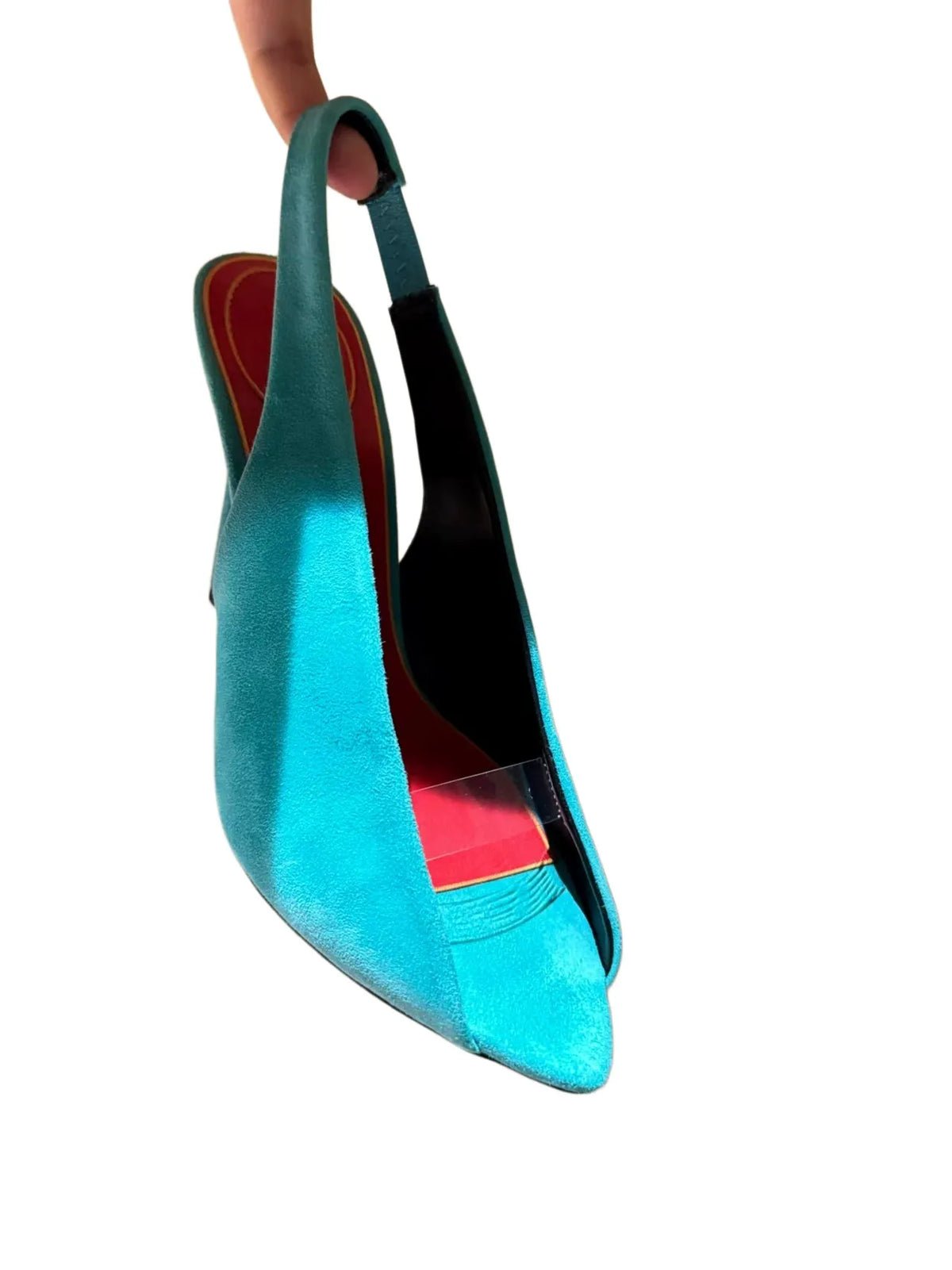 Suede Peep Toe Slingback Heels Stiletto Slip-On Pumps - Styeenigma