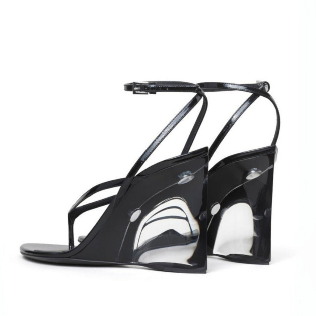 Wedge Sandals Women's Transparent Heel Strappy Slingback Shoes - Styeenigma