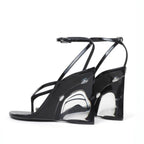 Wedge Sandals Women's Transparent Heel Strappy Slingback Shoes - Styeenigma